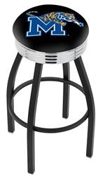  Memphis 25" Swivel Counter Stool with a Black Wrinkle and Chrome Finish  