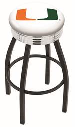  Miami (FL) 25" Swivel Counter Stool with a Black Wrinkle and Chrome Finish  