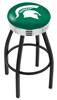  Michigan State 25" Swivel Counter Stool with a Black Wrinkle and Chrome Finish  