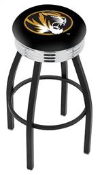  Missouri 25" Swivel Counter Stool with a Black Wrinkle and Chrome Finish  