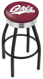  Montana 25" Swivel Counter Stool with a Black Wrinkle and Chrome Finish  