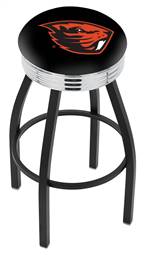  Oregon State 25" Swivel Counter Stool with a Black Wrinkle and Chrome Finish  