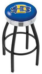  South Dakota State 25" Swivel Counter Stool with a Black Wrinkle and Chrome Finish  