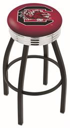  South Carolina 25" Swivel Counter Stool with a Black Wrinkle and Chrome Finish  