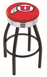  Utah 25" Swivel Counter Stool with a Black Wrinkle and Chrome Finish  