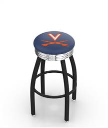  Virginia 25" Swivel Counter Stool with a Black Wrinkle and Chrome Finish  