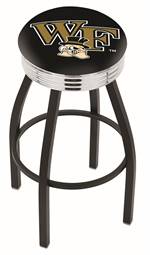  Wake Forest 25" Swivel Counter Stool with a Black Wrinkle and Chrome Finish  