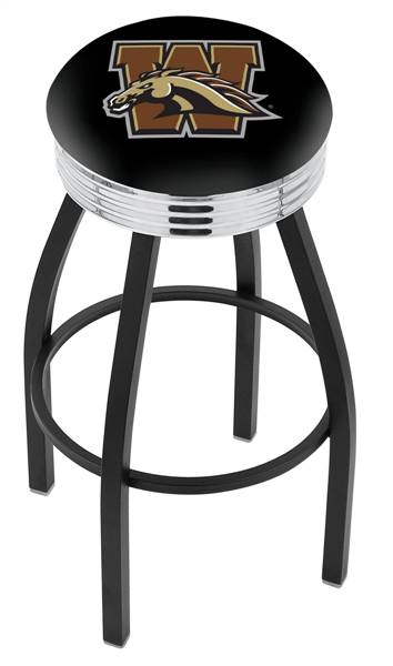  Western Michigan 25" Swivel Counter Stool with a Black Wrinkle and Chrome Finish  