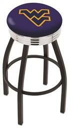  West Virginia 25" Swivel Counter Stool with a Black Wrinkle and Chrome Finish  