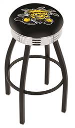  Wichita State 25" Swivel Counter Stool with a Black Wrinkle and Chrome Finish  