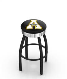  Appalachian State 30" Swivel Bar Stool with a Black Wrinkle and Chrome Finish  