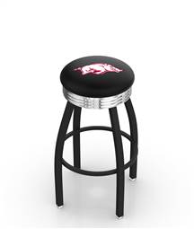  Arkansas 30" Swivel Bar Stool with a Black Wrinkle and Chrome Finish  