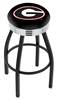  Georgia "G" 30" Swivel Bar Stool with a Black Wrinkle and Chrome Finish  