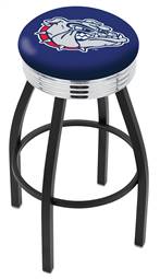  Gonzaga 30" Swivel Bar Stool with a Black Wrinkle and Chrome Finish  