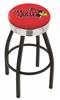  Illinois State 30" Swivel Bar Stool with a Black Wrinkle and Chrome Finish  