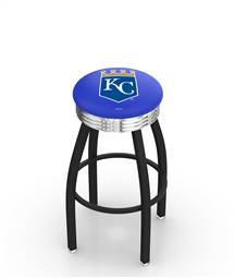  Kansas City Royals 30" Swivel Bar Stool with a Black Wrinkle and Chrome Finish  