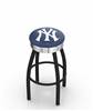  New York Yankees 30" Swivel Bar Stool with a Black Wrinkle and Chrome Finish  