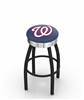  Washington Nationals 30" Swivel Bar Stool with a Black Wrinkle and Chrome Finish  