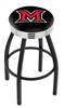 Miami (OH) 30" Swivel Bar Stool with a Black Wrinkle and Chrome Finish  