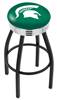  Michigan State 30" Swivel Bar Stool with a Black Wrinkle and Chrome Finish  