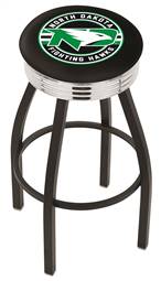  North Dakota 30" Swivel Bar Stool with a Black Wrinkle and Chrome Finish  