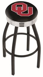  Oklahoma 30" Swivel Bar Stool with a Black Wrinkle and Chrome Finish  