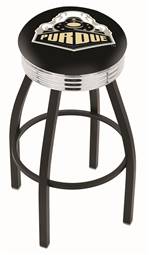  Purdue 30" Swivel Bar Stool with a Black Wrinkle and Chrome Finish  