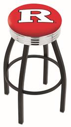  Rutgers 30" Swivel Bar Stool with a Black Wrinkle and Chrome Finish  