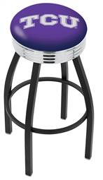  TCU 30" Swivel Bar Stool with a Black Wrinkle and Chrome Finish  