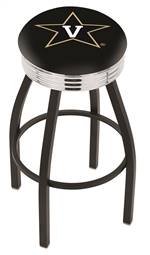  Vanderbilt 30" Swivel Bar Stool with a Black Wrinkle and Chrome Finish  