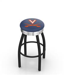  Virginia 30" Swivel Bar Stool with a Black Wrinkle and Chrome Finish  