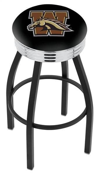  Western Michigan 30" Swivel Bar Stool with a Black Wrinkle and Chrome Finish  