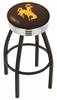  Wyoming 30" Swivel Bar Stool with a Black Wrinkle and Chrome Finish  