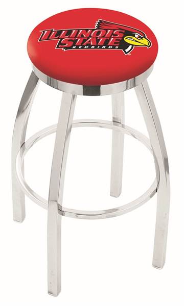  Illinois State 25" Swivel Counter Stool with Chrome Finish  