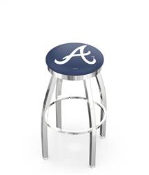  Atlanta Braves 25" Swivel Counter Stool with Chrome Finish  