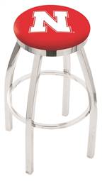  Nebraska 25" Swivel Counter Stool with Chrome Finish  