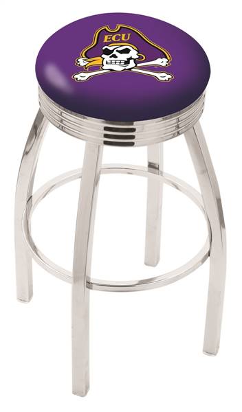  East Carolina 25" Swivel Counter Stool with Chrome Finish  