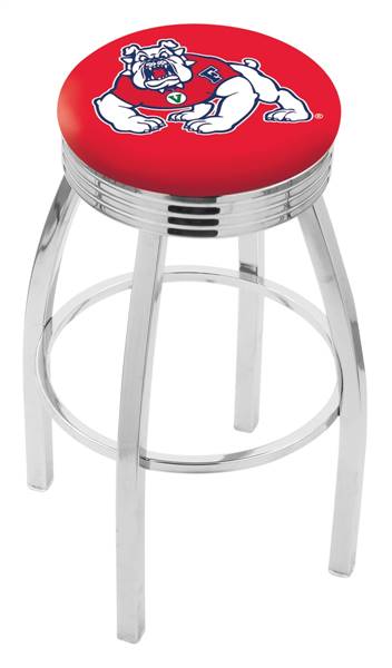  Fresno State 25" Swivel Counter Stool with Chrome Finish  