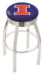  Illinois 25" Swivel Counter Stool with Chrome Finish  