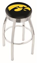  Iowa 25" Swivel Counter Stool with Chrome Finish  