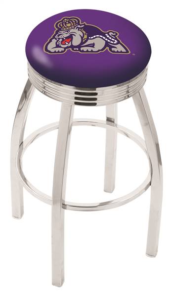  James Madison 25" Swivel Counter Stool with Chrome Finish  