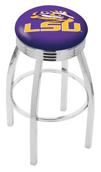  Louisiana State 25" Swivel Counter Stool with Chrome Finish  