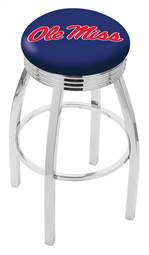  Ole' Miss 25" Swivel Counter Stool with Chrome Finish  