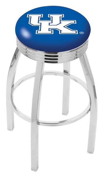  Kentucky "UK" 25" Swivel Counter Stool with Chrome Finish  