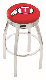  Utah 25" Swivel Counter Stool with Chrome Finish  