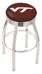  Virginia Tech 25" Swivel Counter Stool with Chrome Finish  