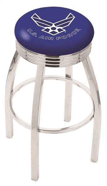  U.S. Air Force 30" Swivel Bar Stool with Chrome Finish  