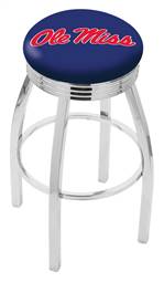  Ole' Miss 30" Swivel Bar Stool with Chrome Finish  