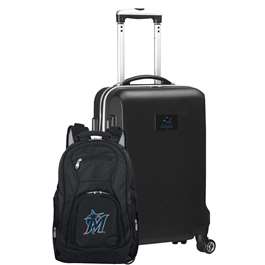 Miami Marlins  Deluxe 2 Piece Backpack & Carry-On Set L104