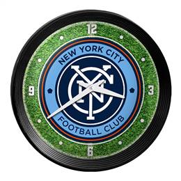 New York City FC: Pitch - Ribbed Frame Wall Clock